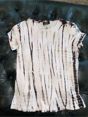 TRYST Pink and Brown Tie-Dye Short Sleeve Top